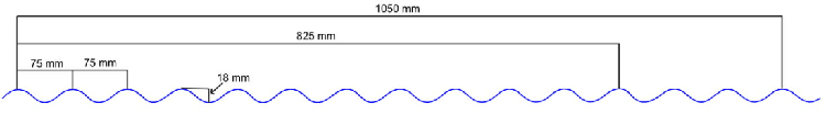 1050-825 corrugated roof tile profile