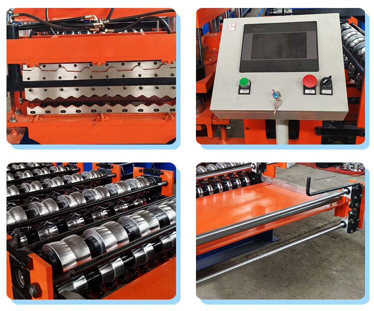 800 glazed + 836 corrugated double layer roof machine details