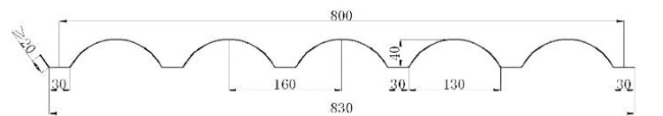 800 glazed roof tile profile