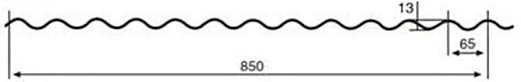 850 corrugated roof tile profile