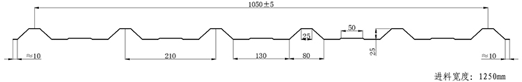 C25 trapezoidal roof tile profile